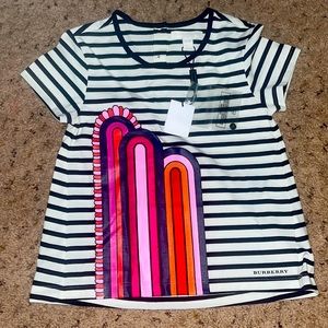 Burberry Striped Rainbow Short Sleeve Children’s Tee - NWT Size: 8Y
